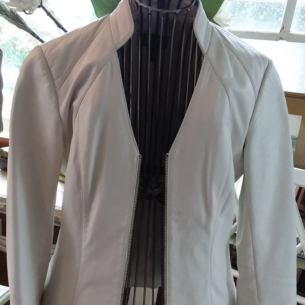 Danier Women's Light Gray Leather Jacket